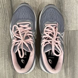 Gray and Pink ASICS womens 7